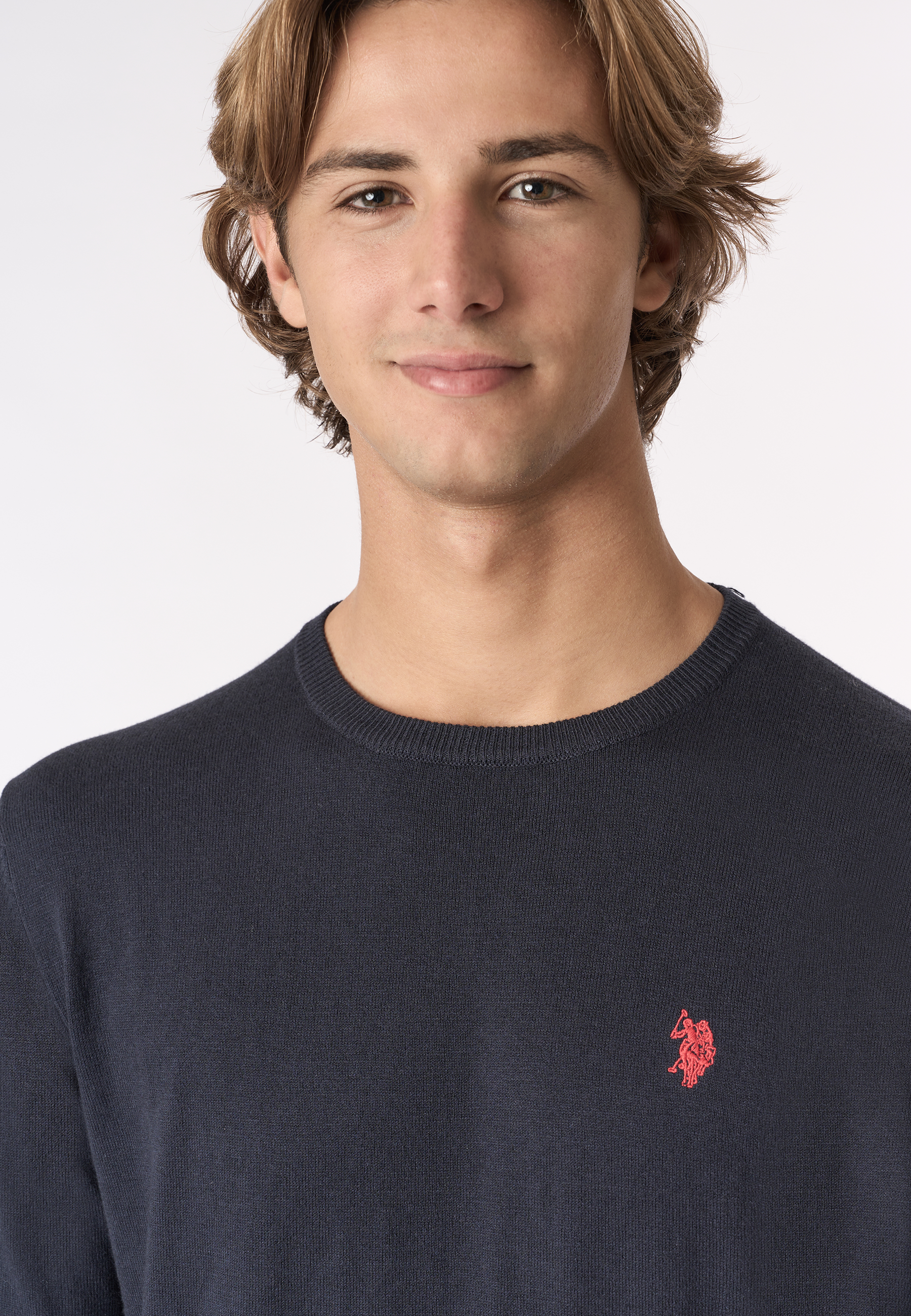 Maglia girocollo cotone e cashmere