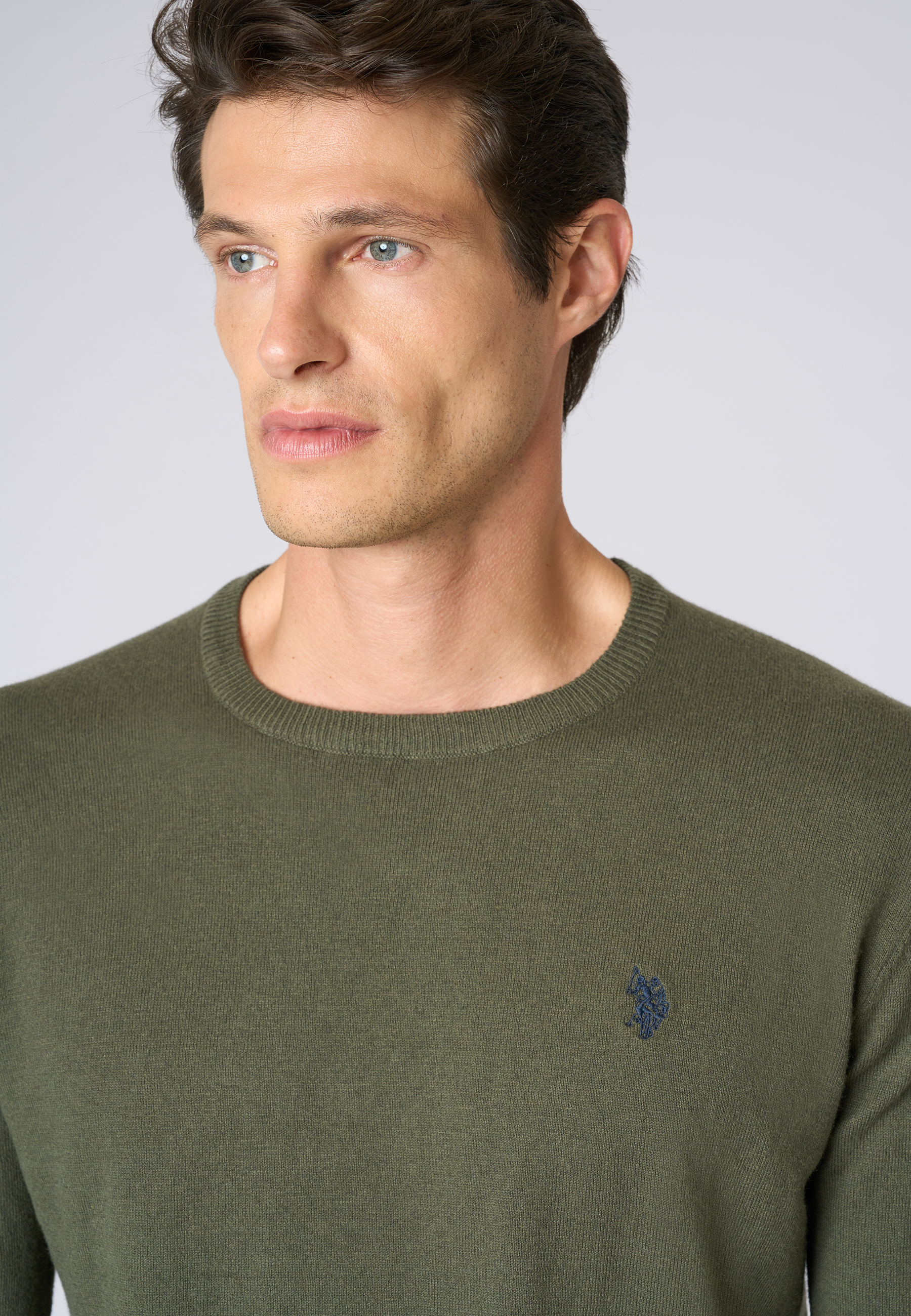 Maglia girocollo cotone e cashmere