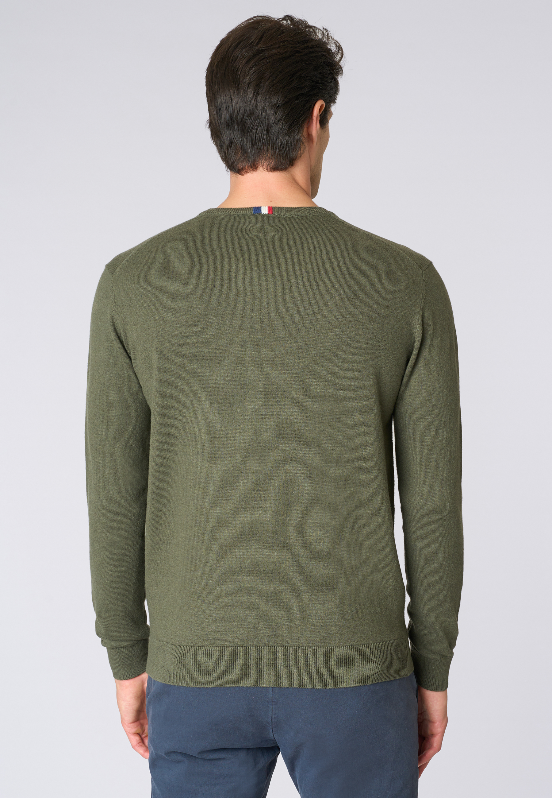 Maglia girocollo cotone e cashmere