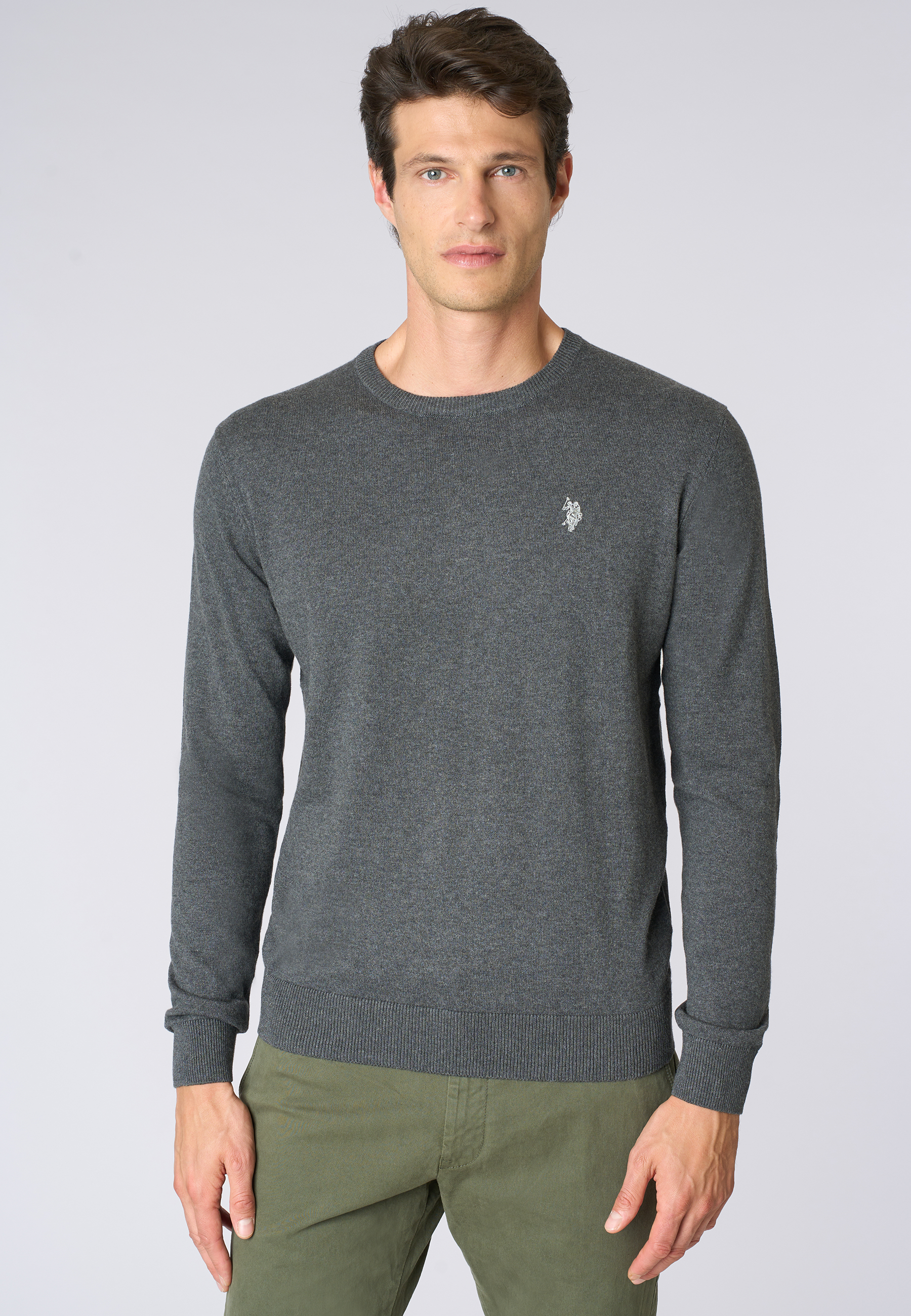 Maglia girocollo cotone e cashmere