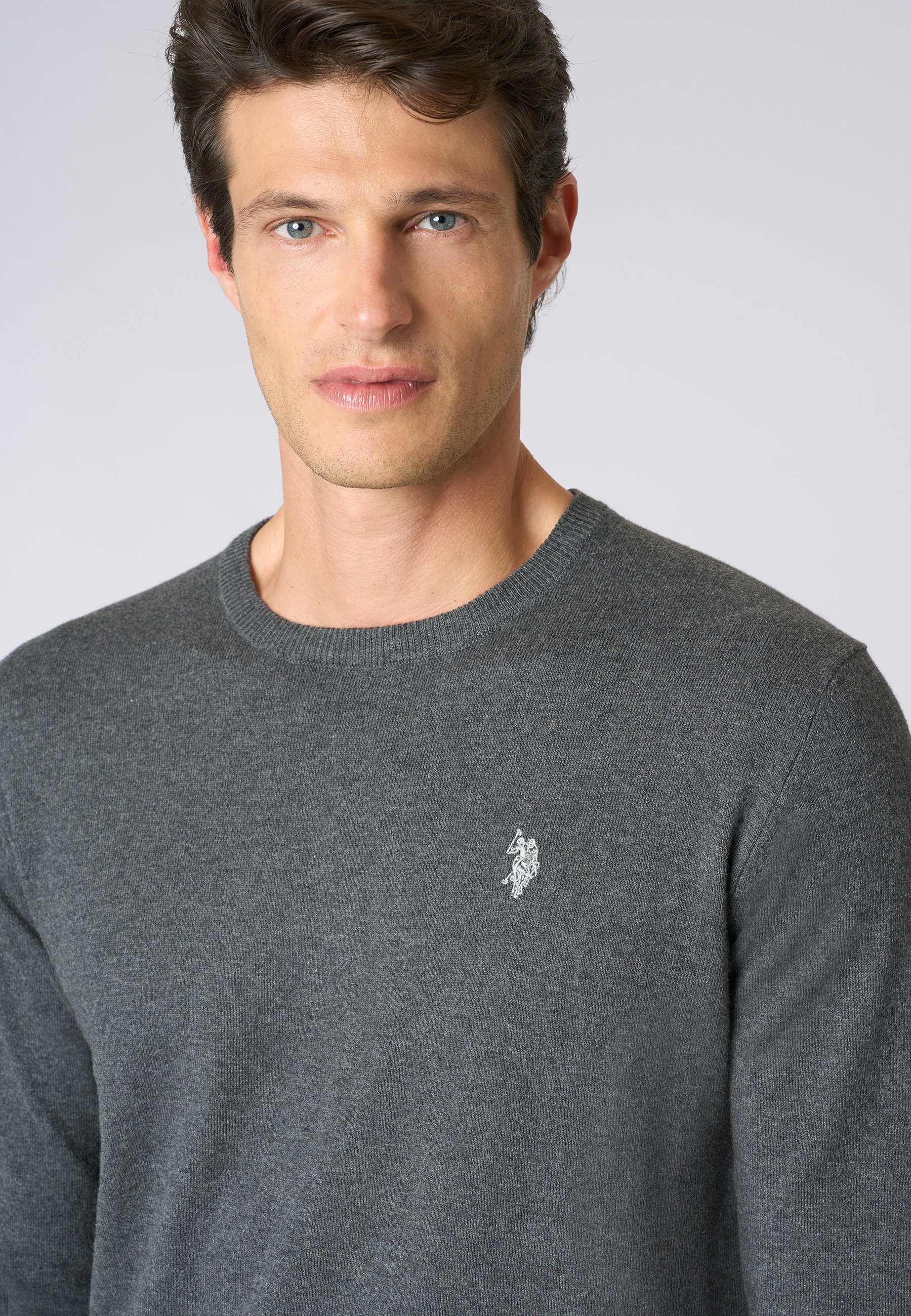 Maglia girocollo cotone e cashmere