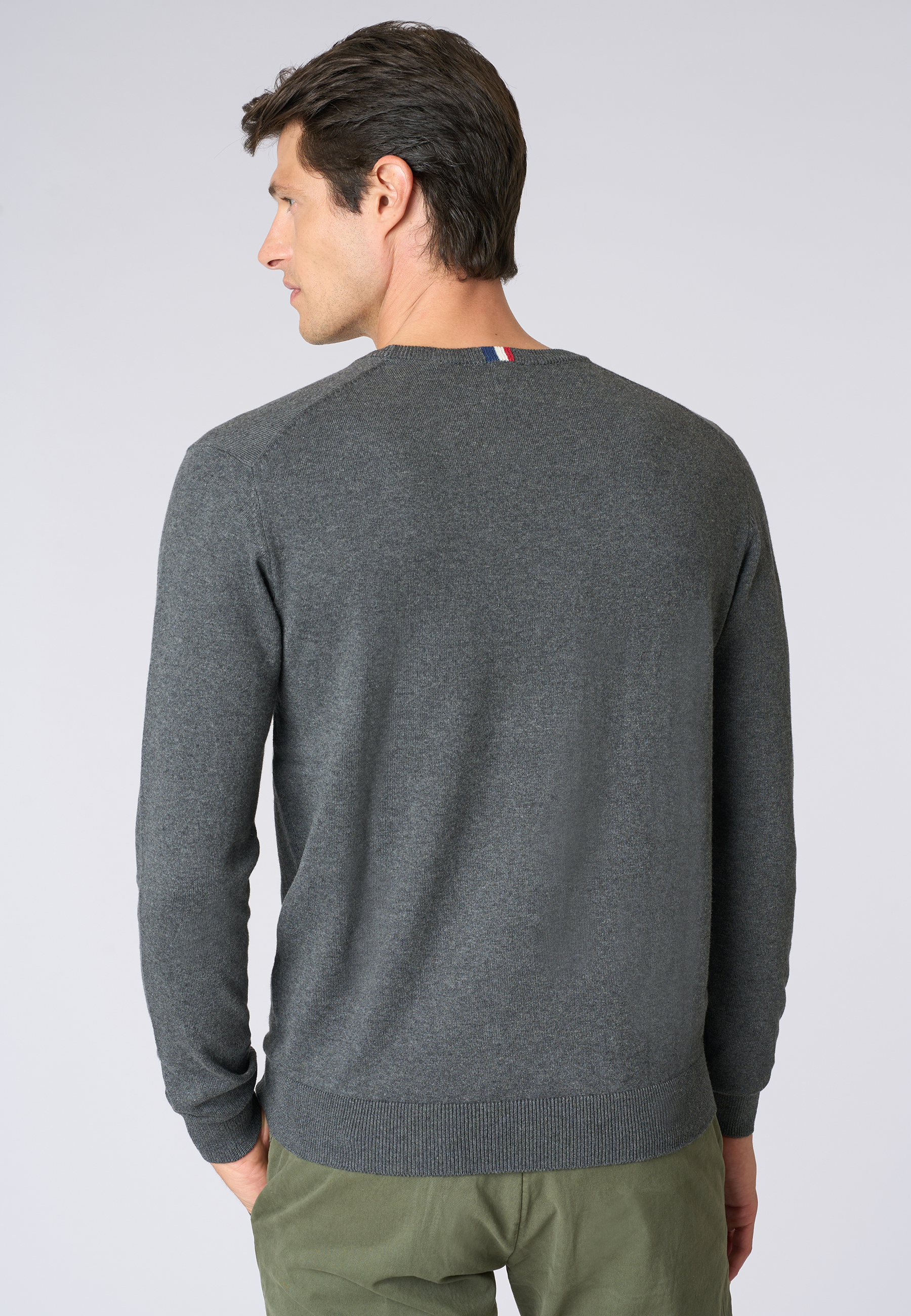 Maglia girocollo cotone e cashmere