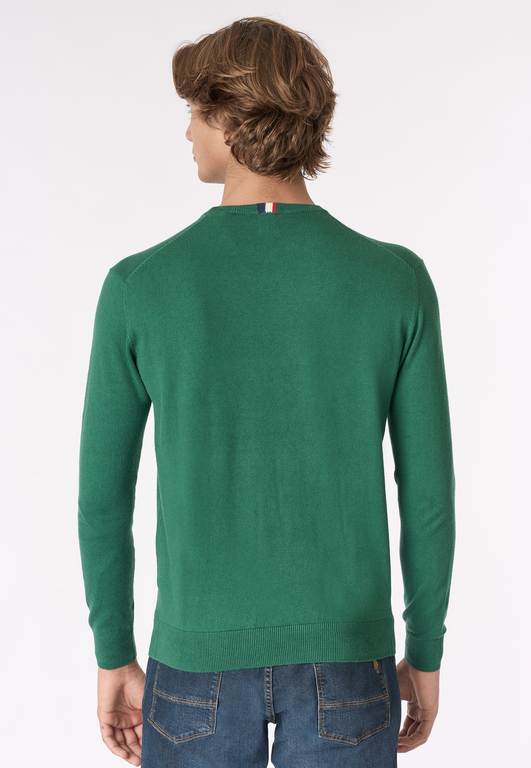 Maglia girocollo cotone e cashmere