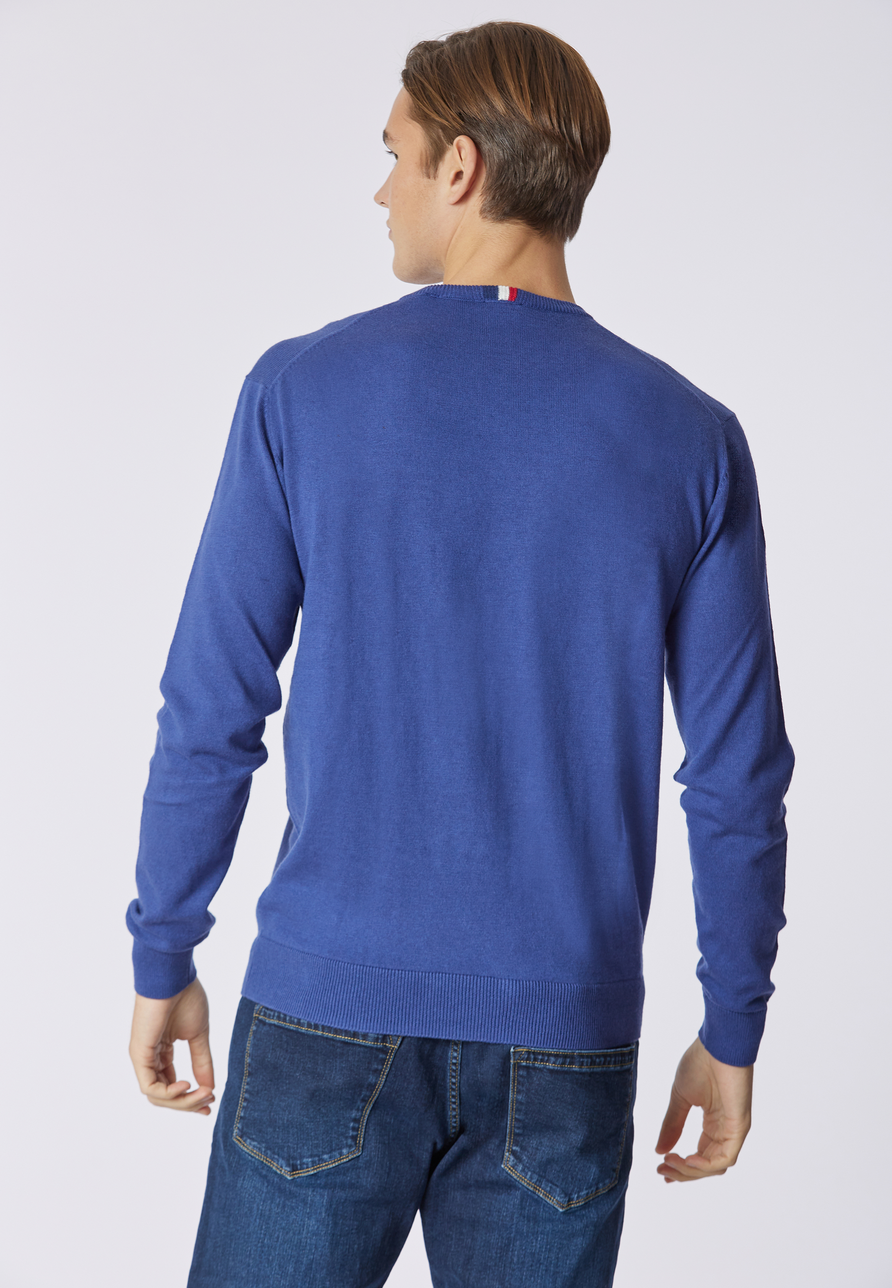Maglia girocollo cotone e cashmere