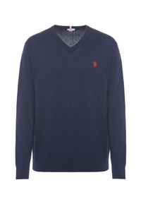 Maglia scollo a V cotone e cashmere