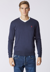 Maglia scollo a V cotone e cashmere