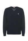 Maglia scollo a V cotone e cashmere