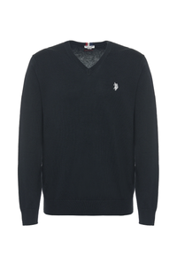 Maglia scollo a V cotone e cashmere