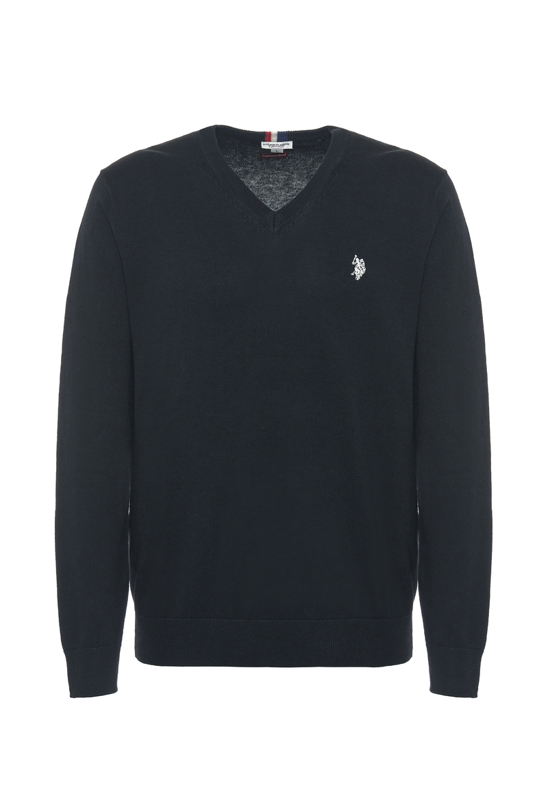 Maglia scollo a V cotone e cashmere