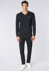 Maglia scollo a V cotone e cashmere