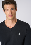 Maglia scollo a V cotone e cashmere
