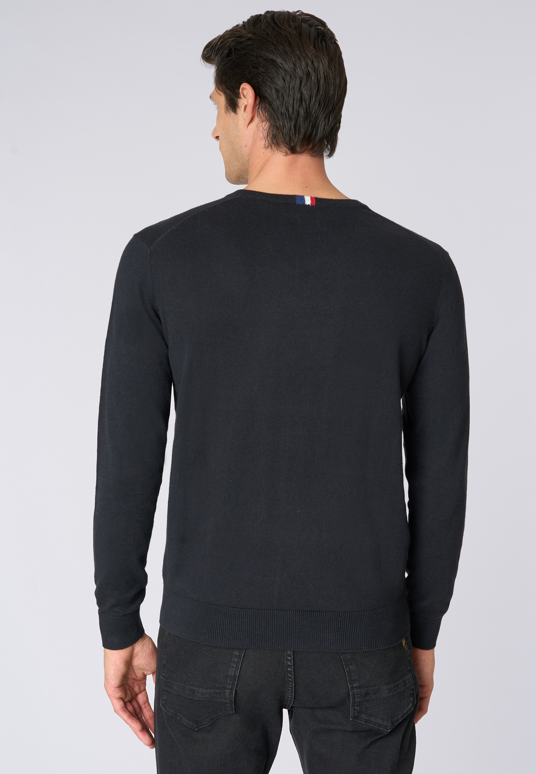 Maglia scollo a V cotone e cashmere