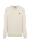 Maglia scollo a V cotone e cashmere