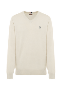 Maglia scollo a V cotone e cashmere