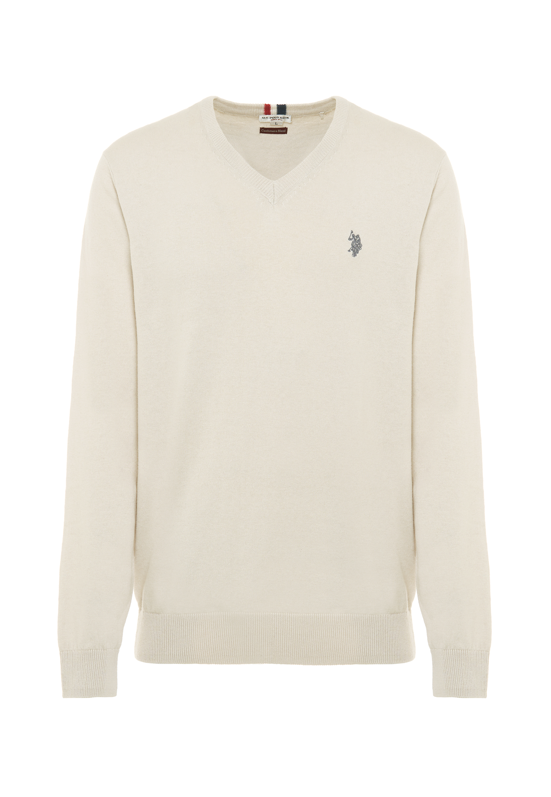 Maglia scollo a V cotone e cashmere