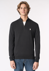 Maglia con zip un quarto cotone e cashmere