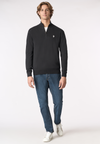 Maglia con zip un quarto cotone e cashmere