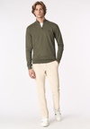 Maglia con zip un quarto cotone e cashmere