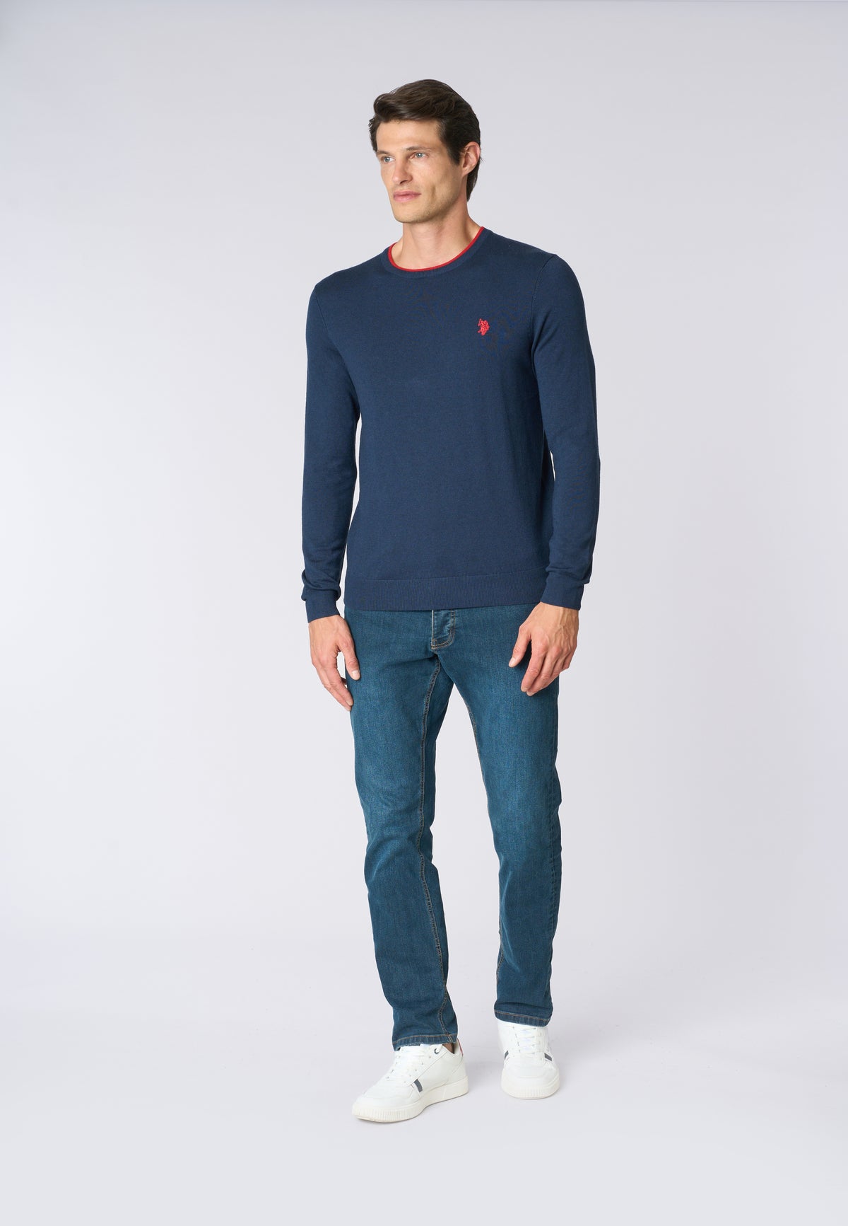 Maglia girocollo  misto lana e viscosa