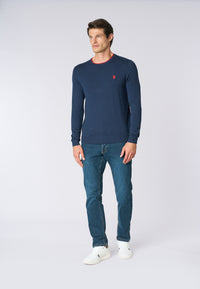 Maglia girocollo  misto lana e viscosa