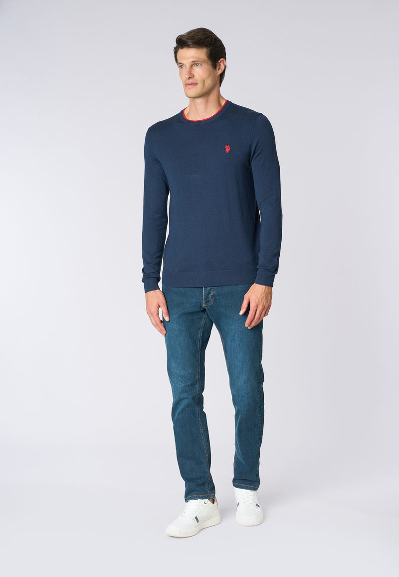 Maglia girocollo  misto lana e viscosa