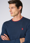 Maglia girocollo  misto lana e viscosa