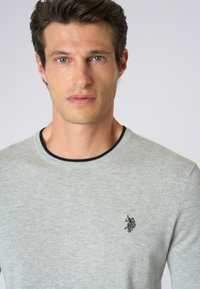 Maglia girocollo  misto lana e viscosa