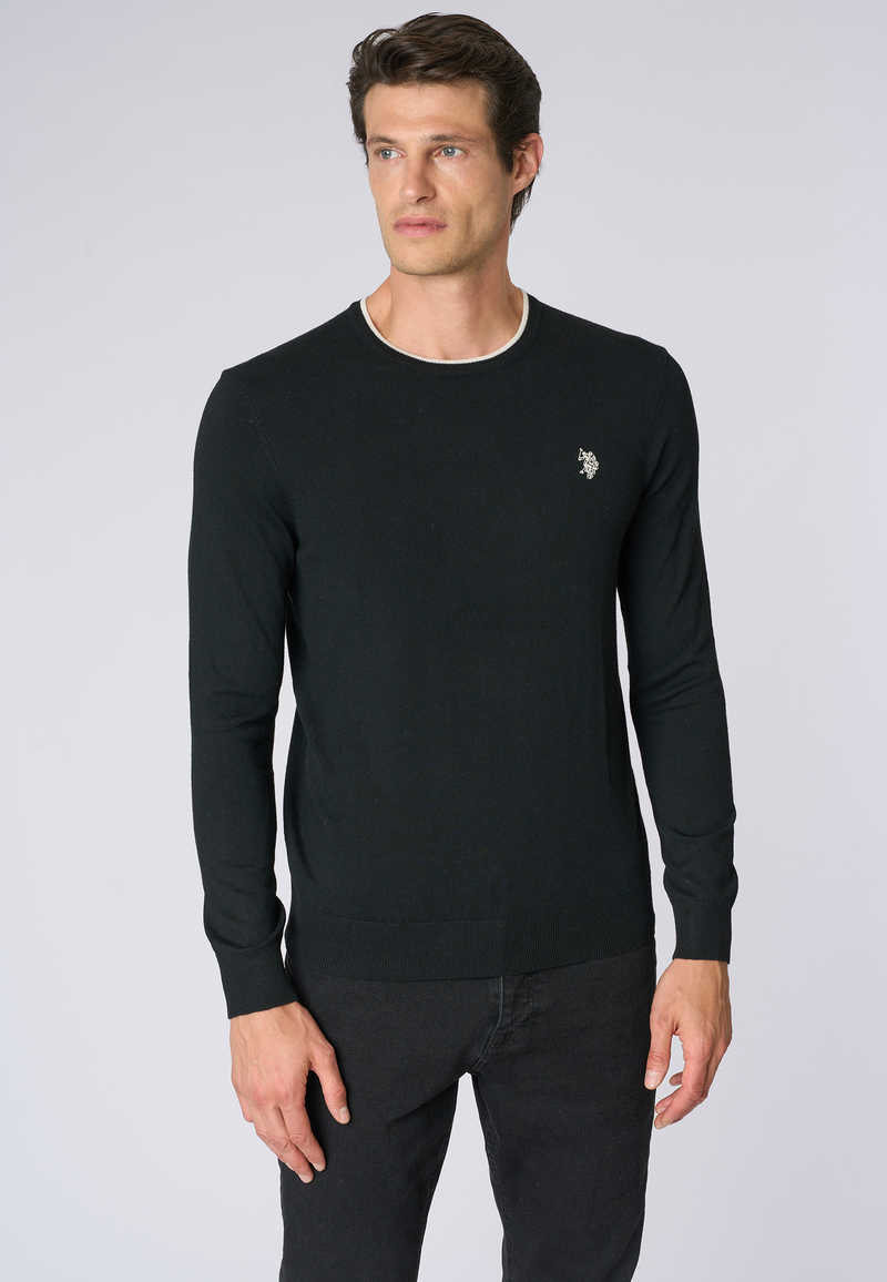 Maglia girocollo  misto lana e viscosa