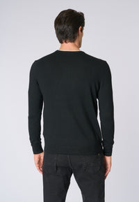 Maglia girocollo  misto lana e viscosa
