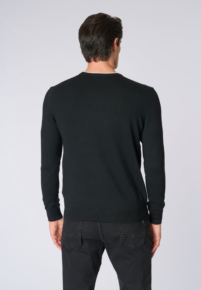 Maglia girocollo  misto lana e viscosa