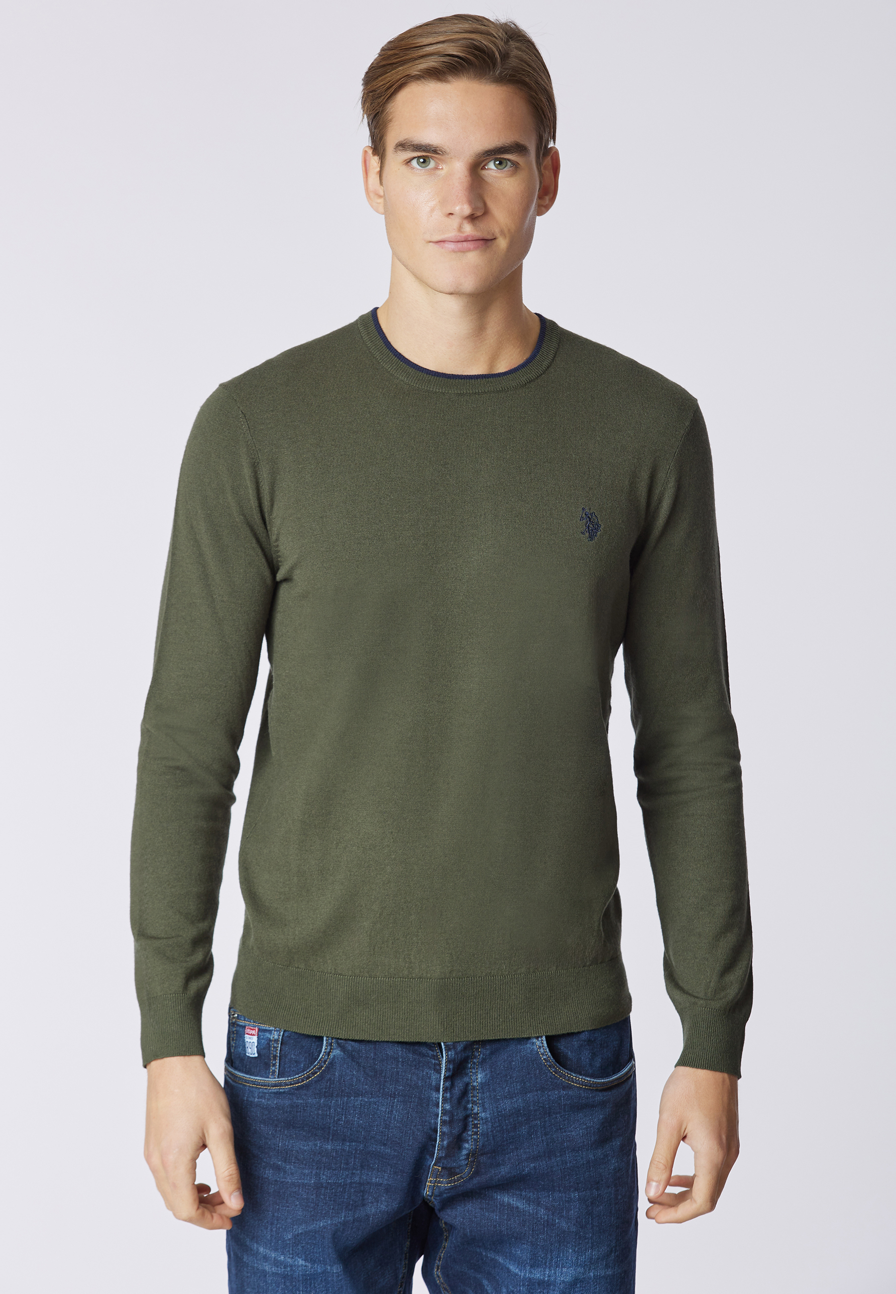 Maglia girocollo  misto lana e viscosa