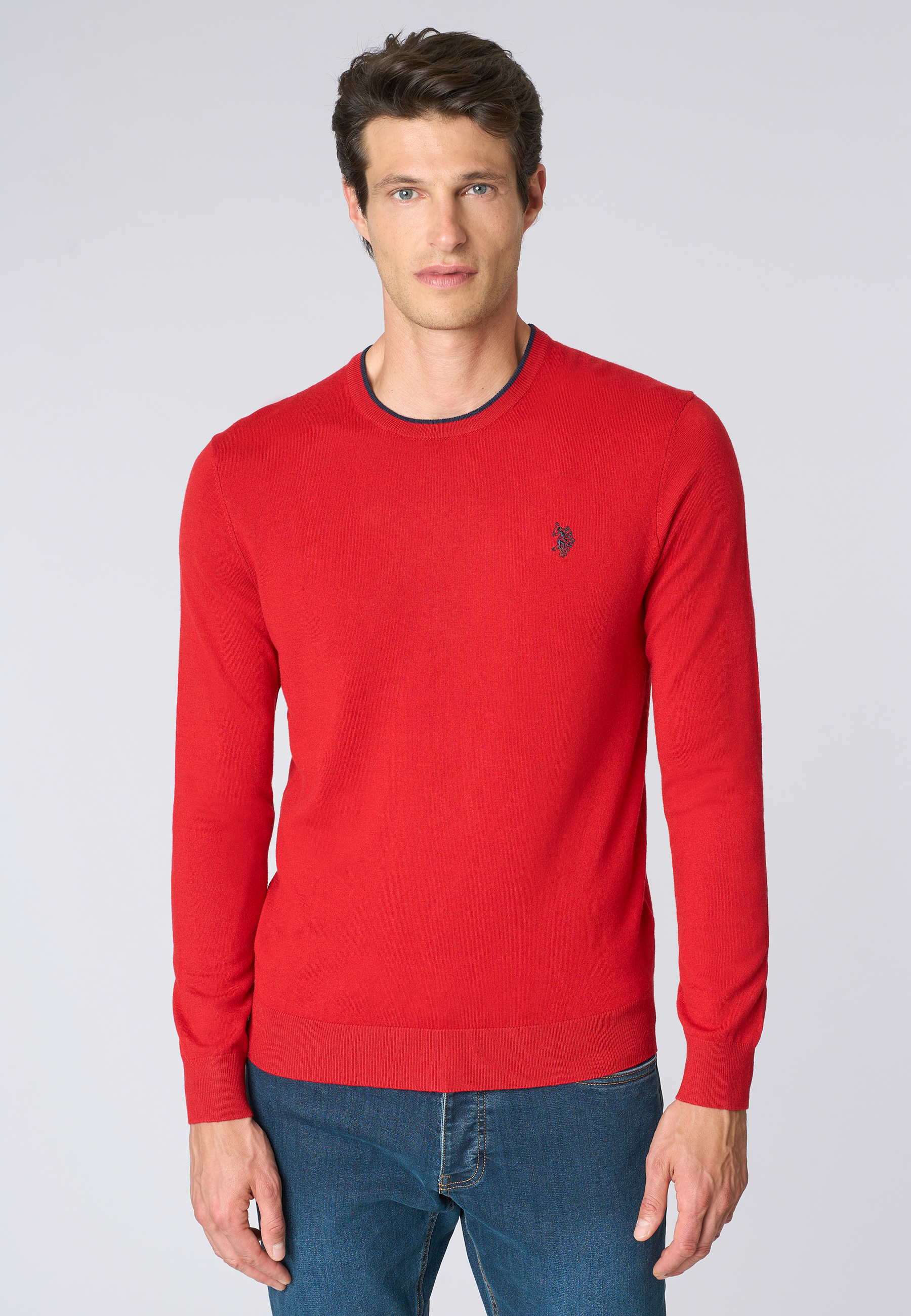 Maglia girocollo  misto lana e viscosa