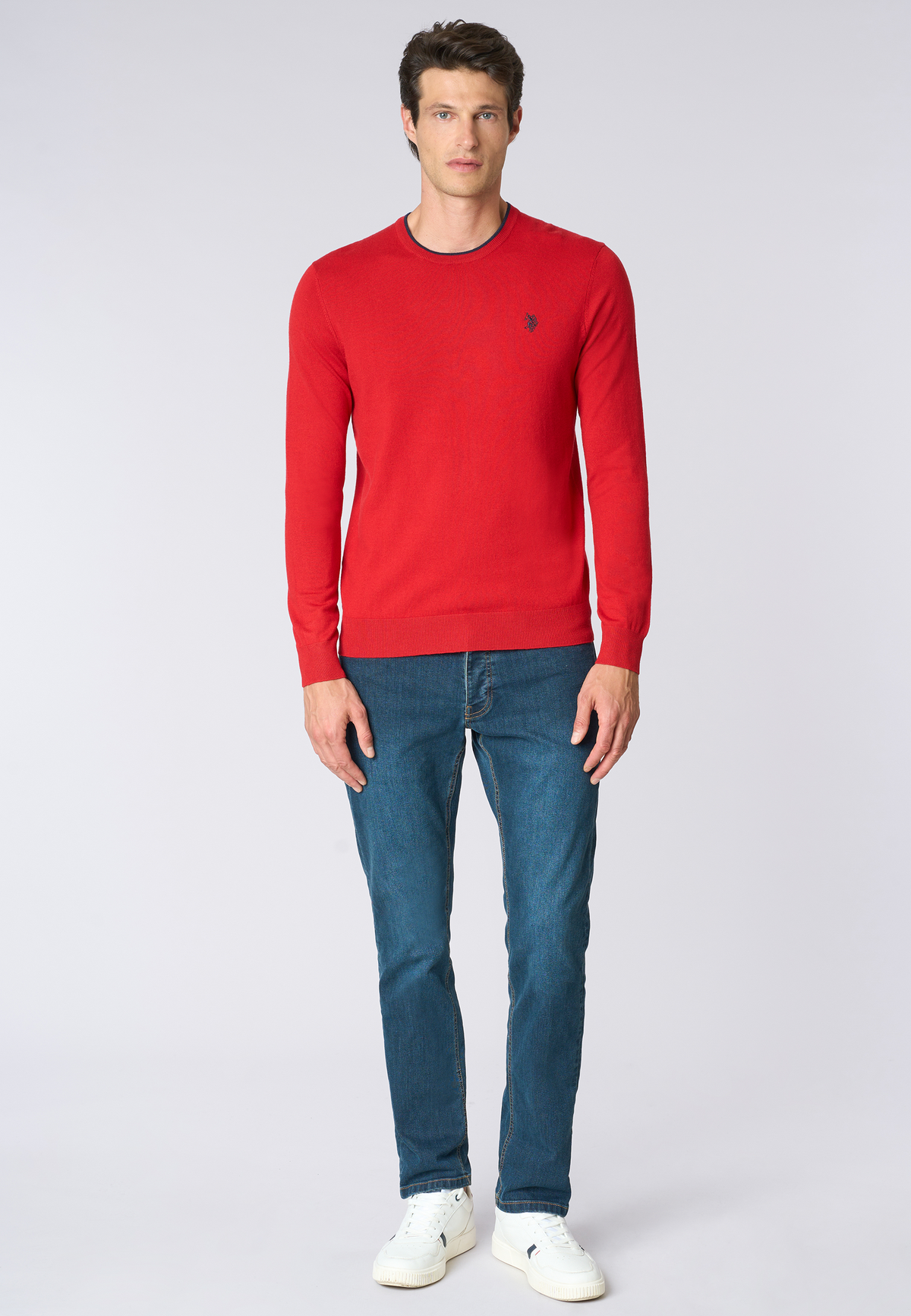 Maglia girocollo  misto lana e viscosa