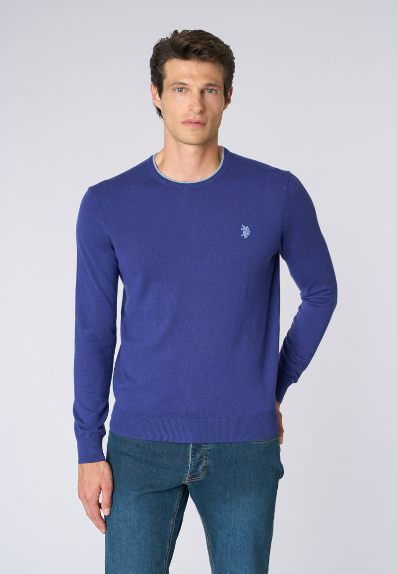 Maglia girocollo  misto lana e viscosa