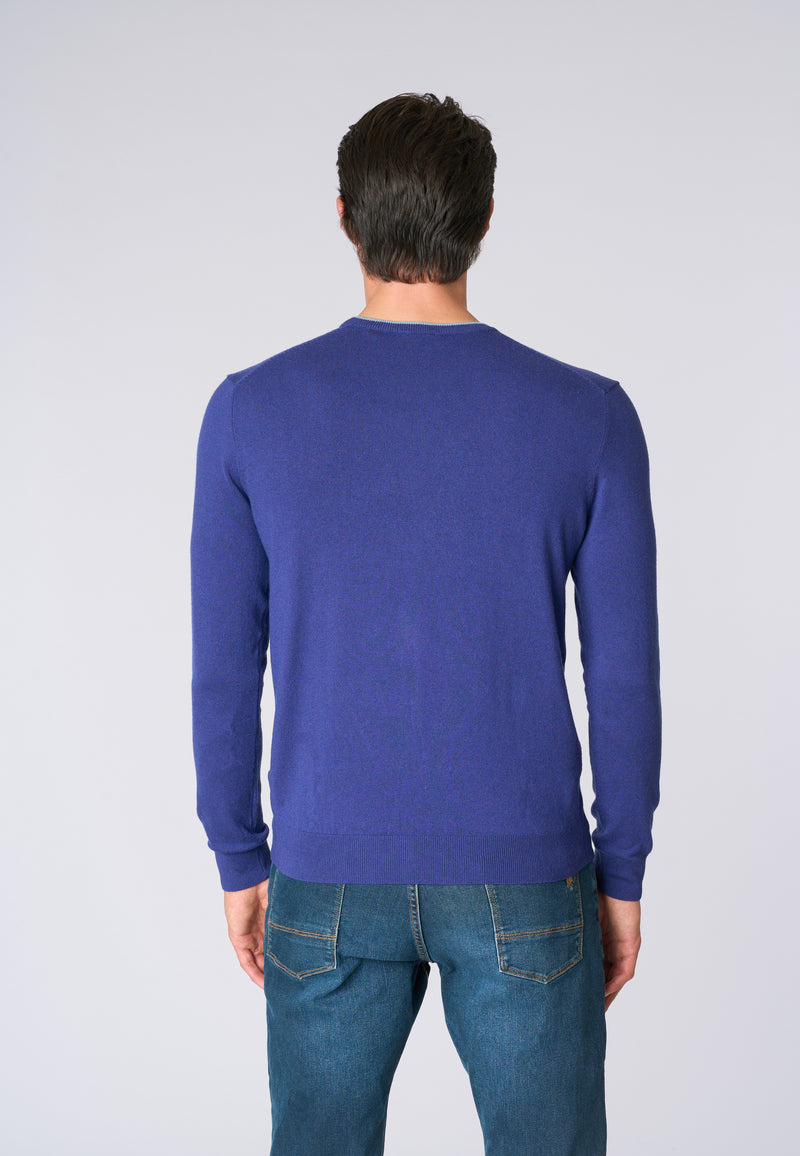 Maglia girocollo  misto lana e viscosa
