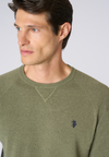 Maglia girocollo misto lana overdyed