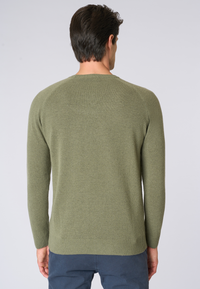 Maglia girocollo misto lana overdyed