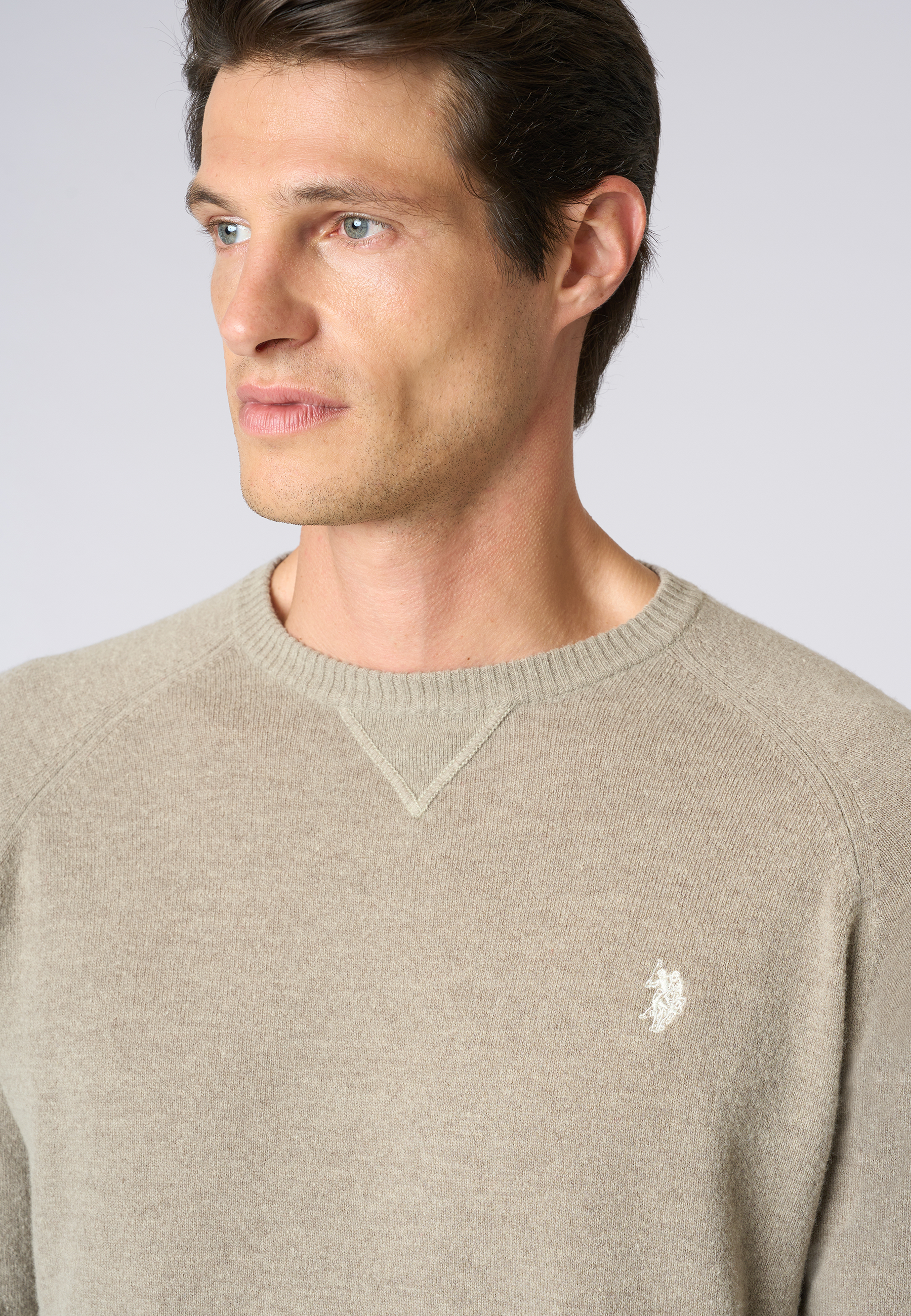 Maglia girocollo misto lana overdyed
