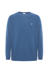 Maglia girocollo misto lana overdyed