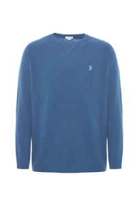 Maglia girocollo misto lana overdyed