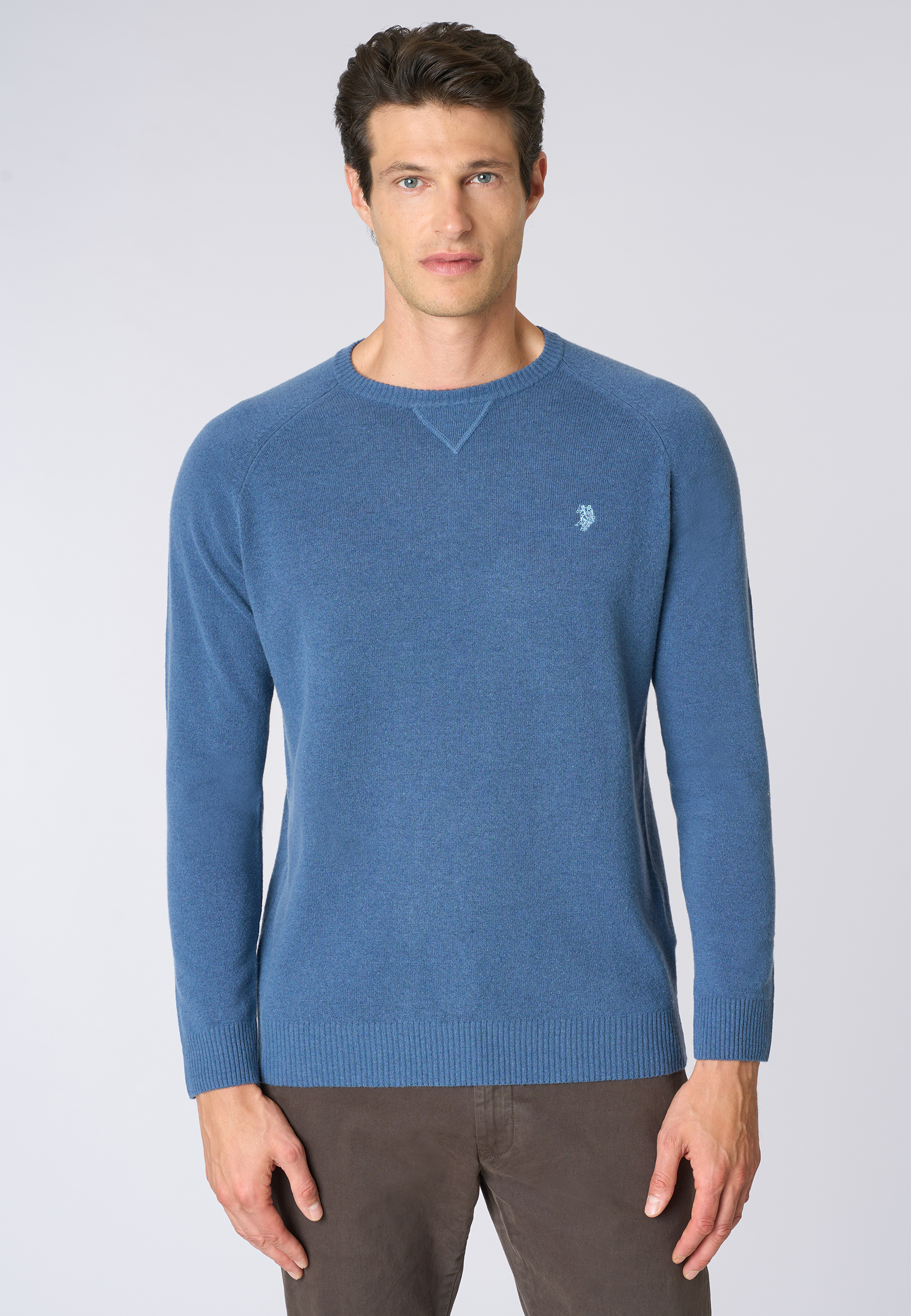 Maglia girocollo misto lana overdyed