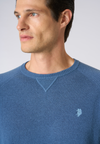 Maglia girocollo misto lana overdyed