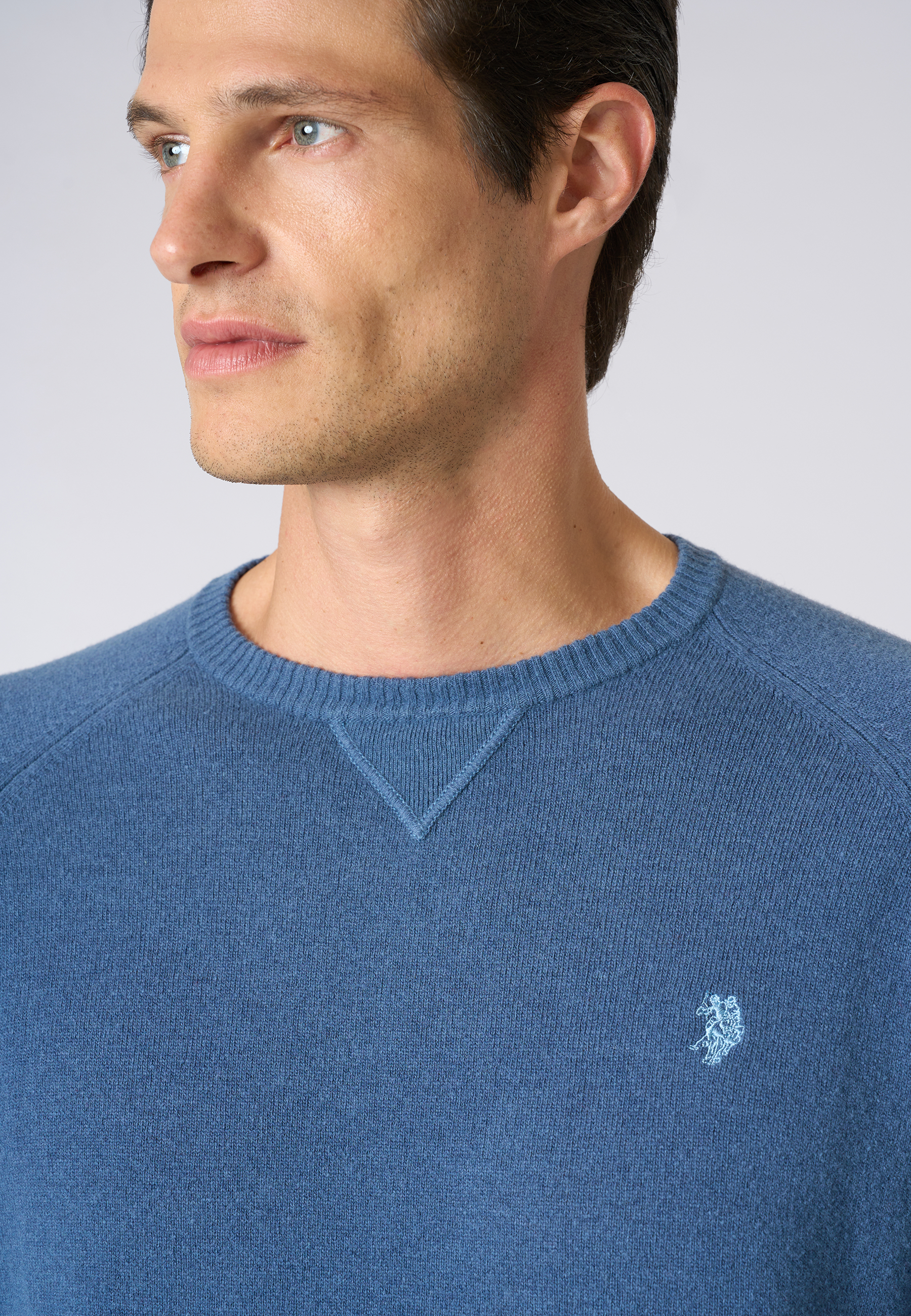 Maglia girocollo misto lana overdyed