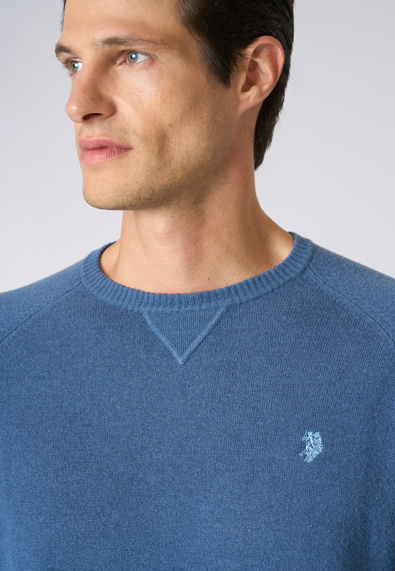 Maglia girocollo misto lana overdyed