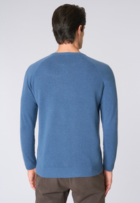 Maglia girocollo misto lana overdyed