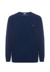 Maglia girocollo misto lana overdyed