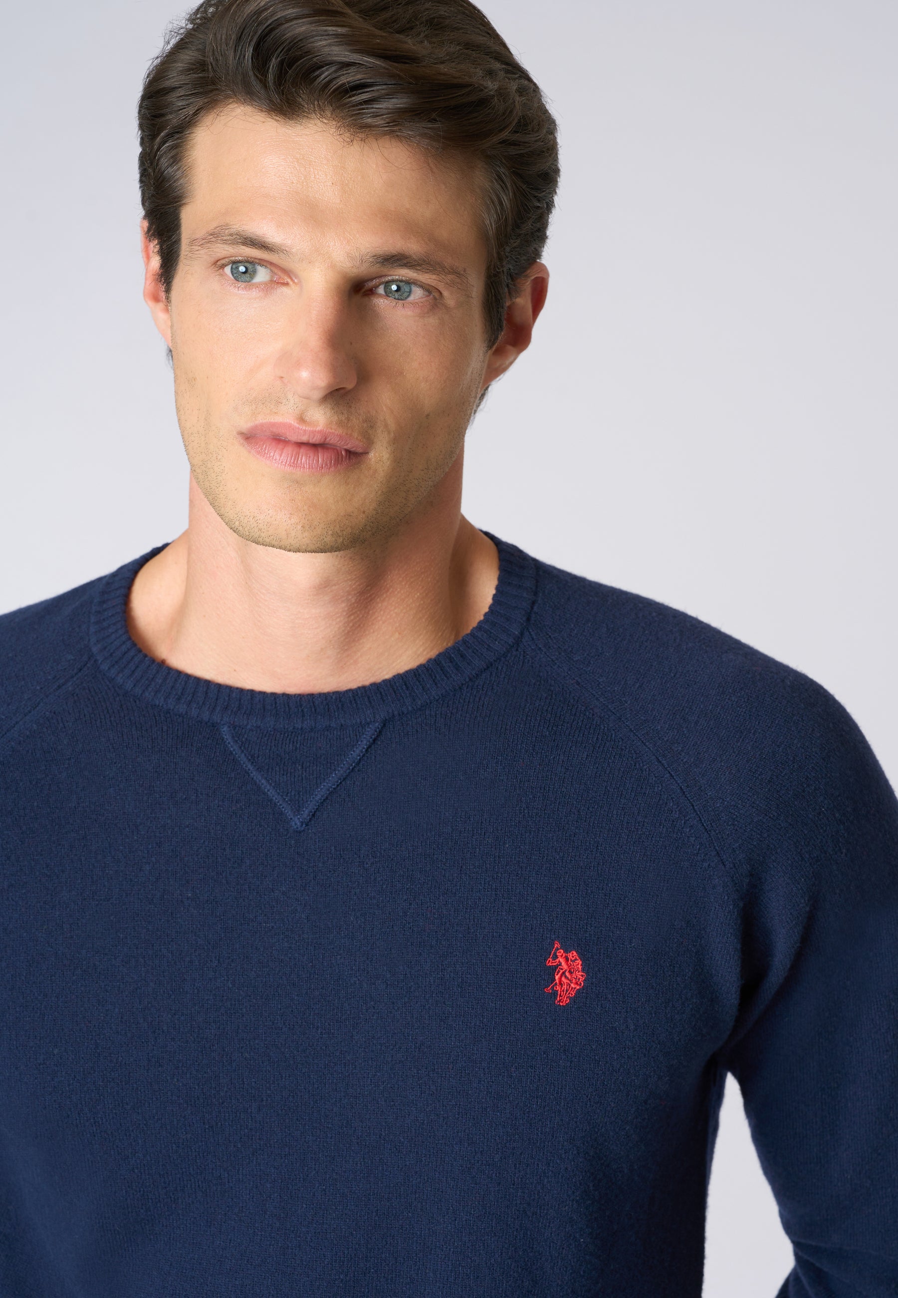 Maglia girocollo misto lana overdyed