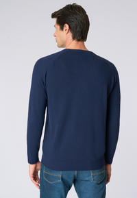 Maglia girocollo misto lana overdyed