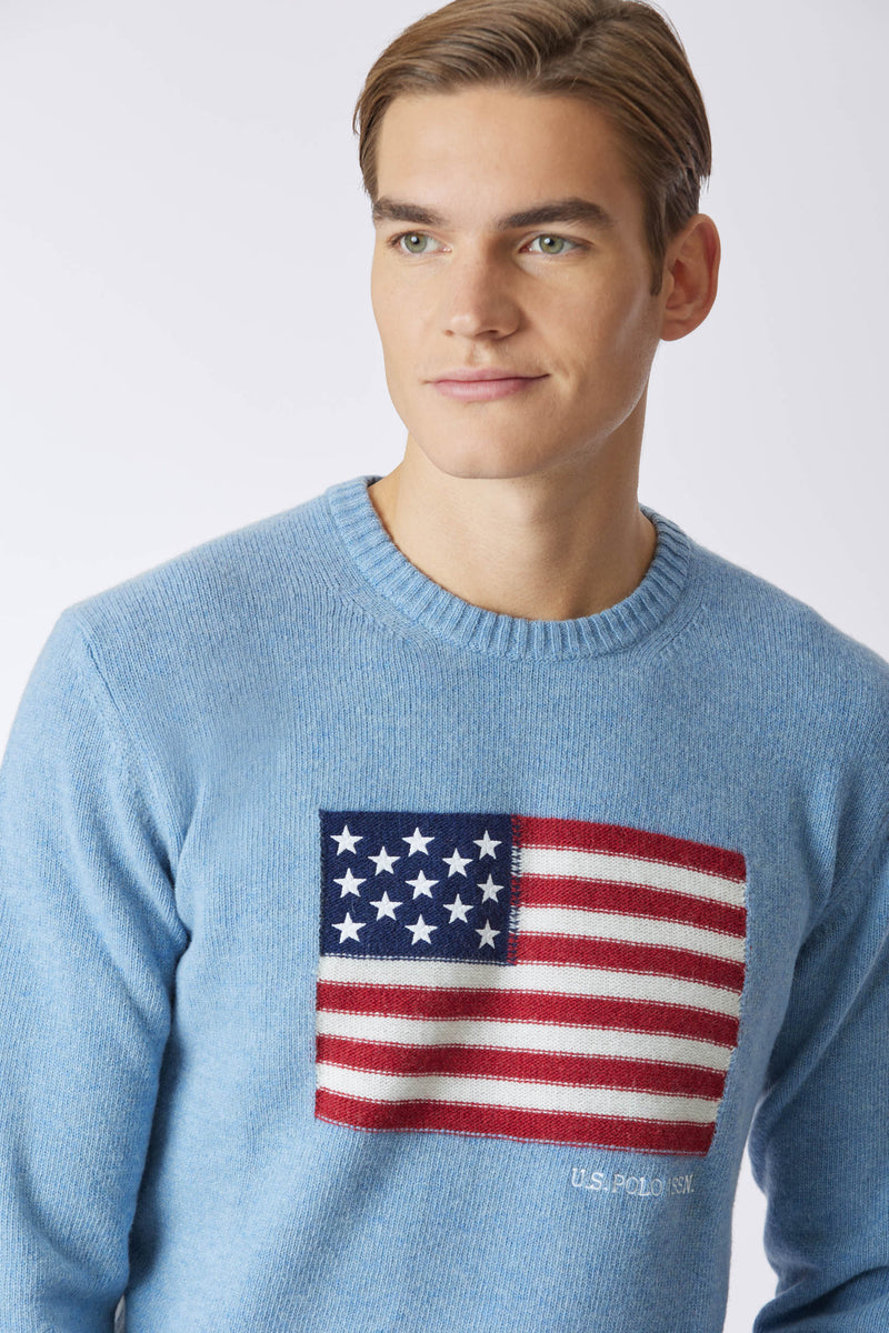 Maglia girocollo bandiera americana