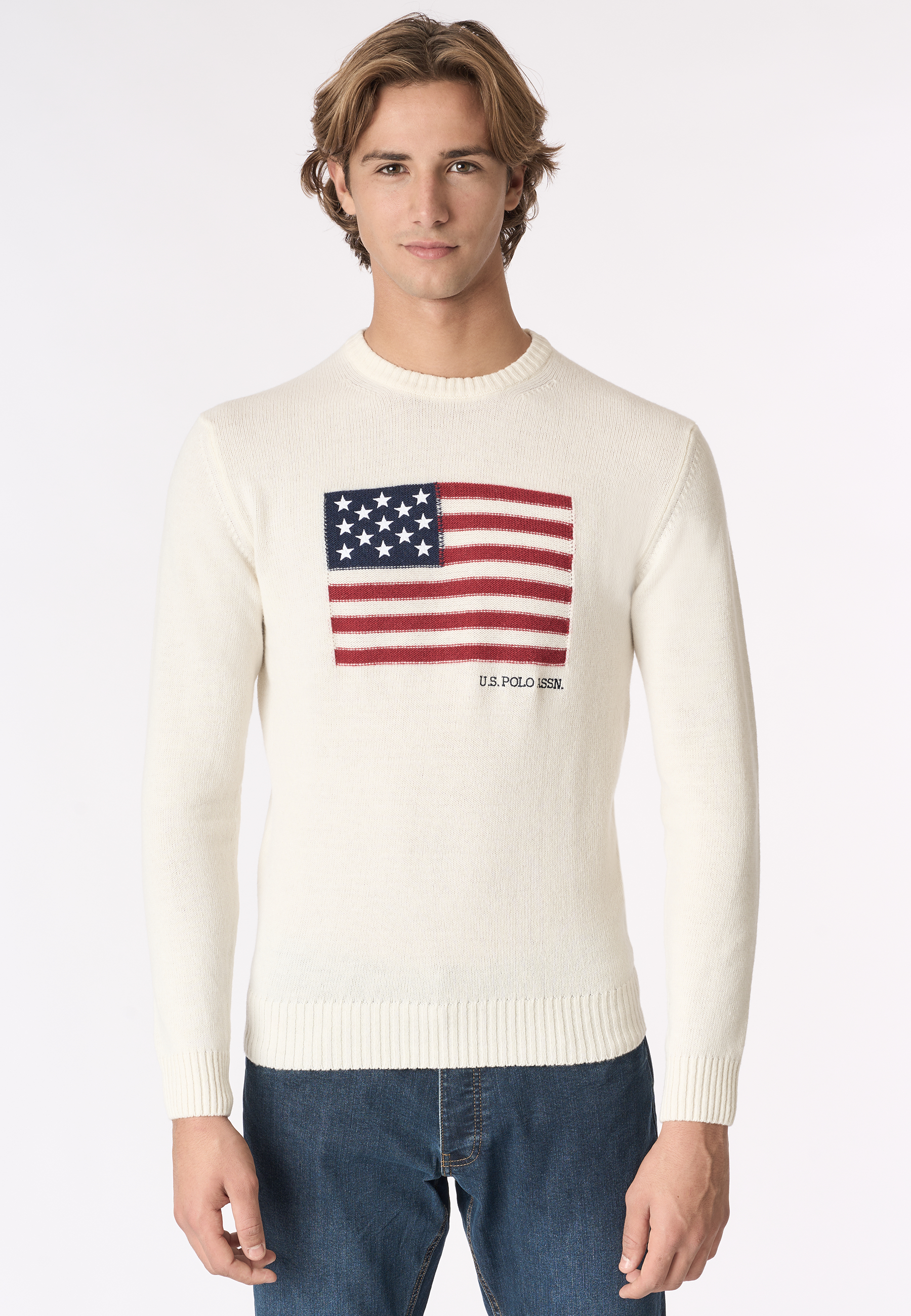 Maglia girocollo bandiera americana